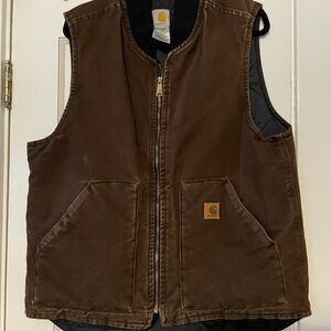 Carhartt Men's Relaxed Fit Firm Duck Vest, Pre-Loved Large Tall